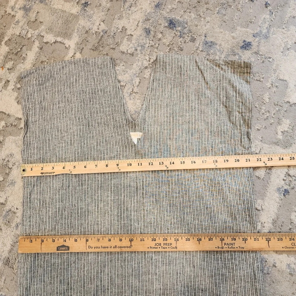 Day Space Night 100% linen grey blue white stripe dress one size medium - Picture 5 of 13